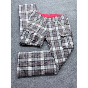 Bogner Fire + Ice Womens Grey Plaid Cargo Snow Ski Pants Size 12 US L 1860-163